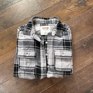 Women's Black & White Plaid Button Down Shirt
